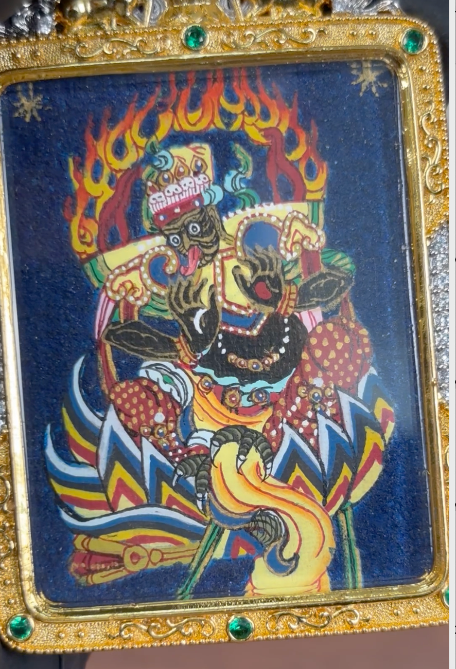 Full-Body Azure Blue Thangka of Dorje Shugden (Zag Maritime)