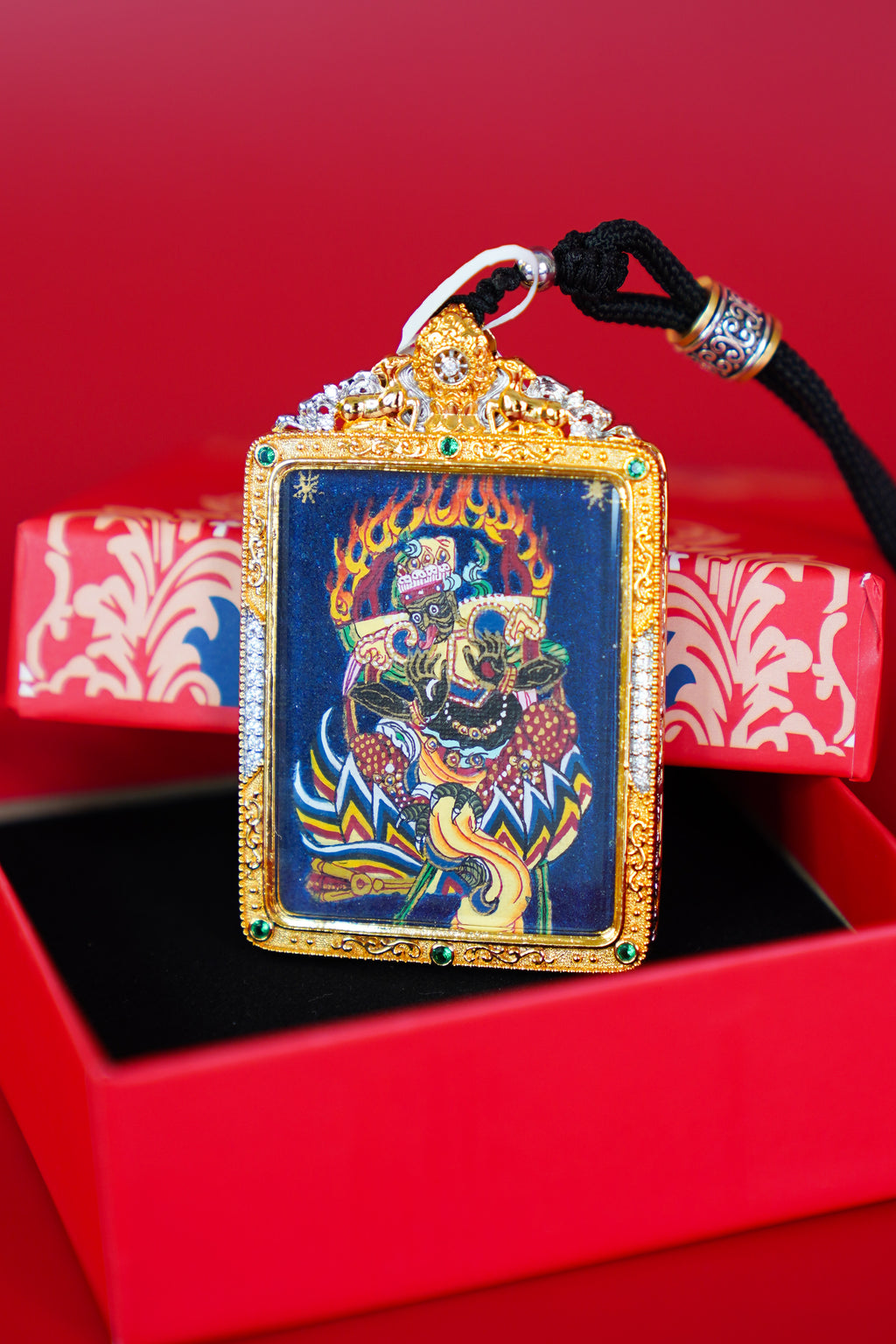 Full-Body Azure Blue Thangka of Dorje Shugden (Zag Maritime)