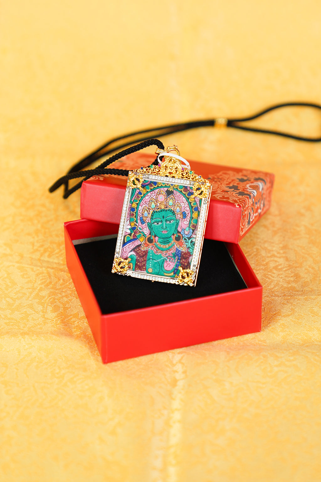 Semi-Profile Green Tara Thangka