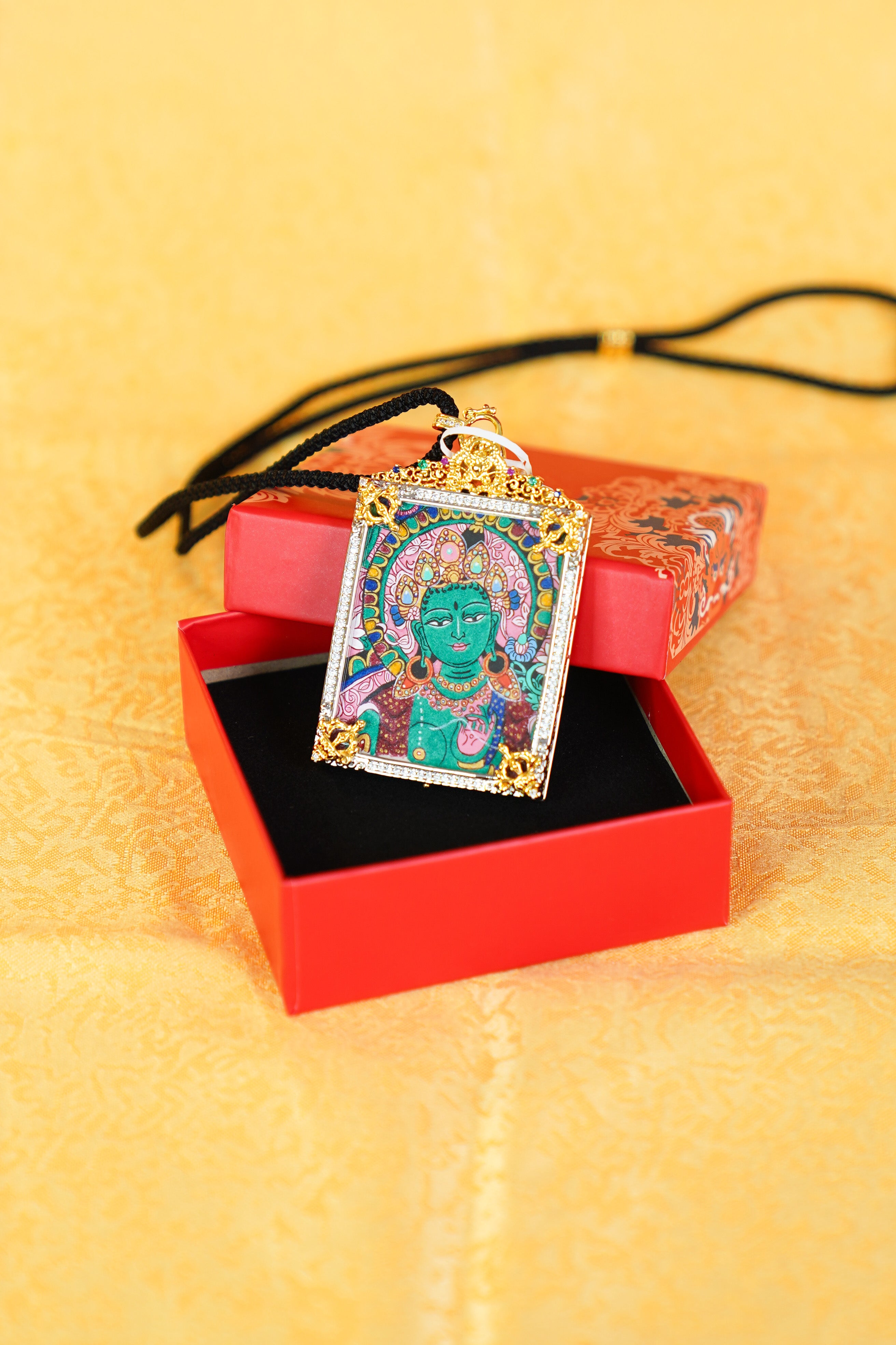 Semi-Profile Green Tara Thangka