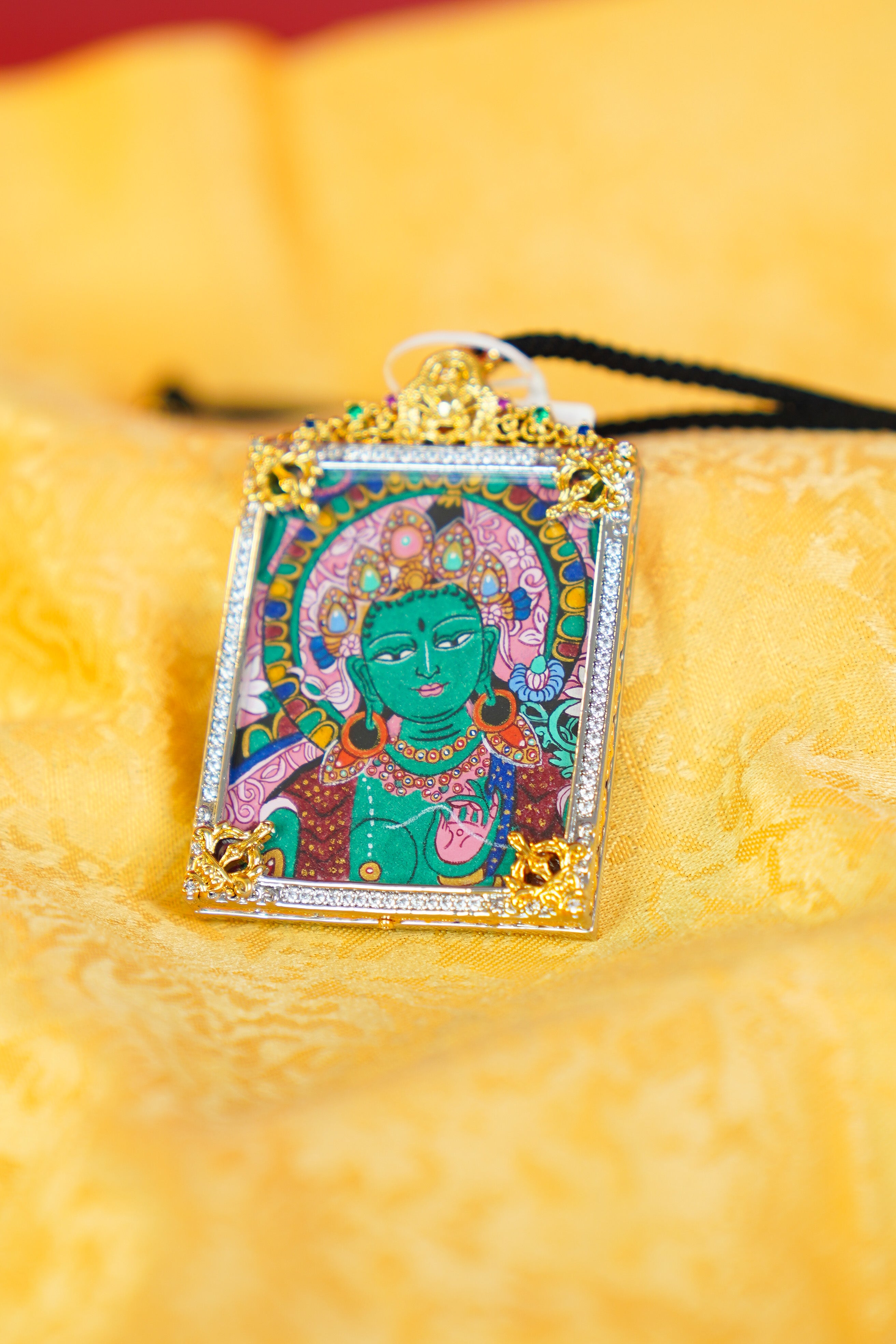 Semi-Profile Green Tara Thangka