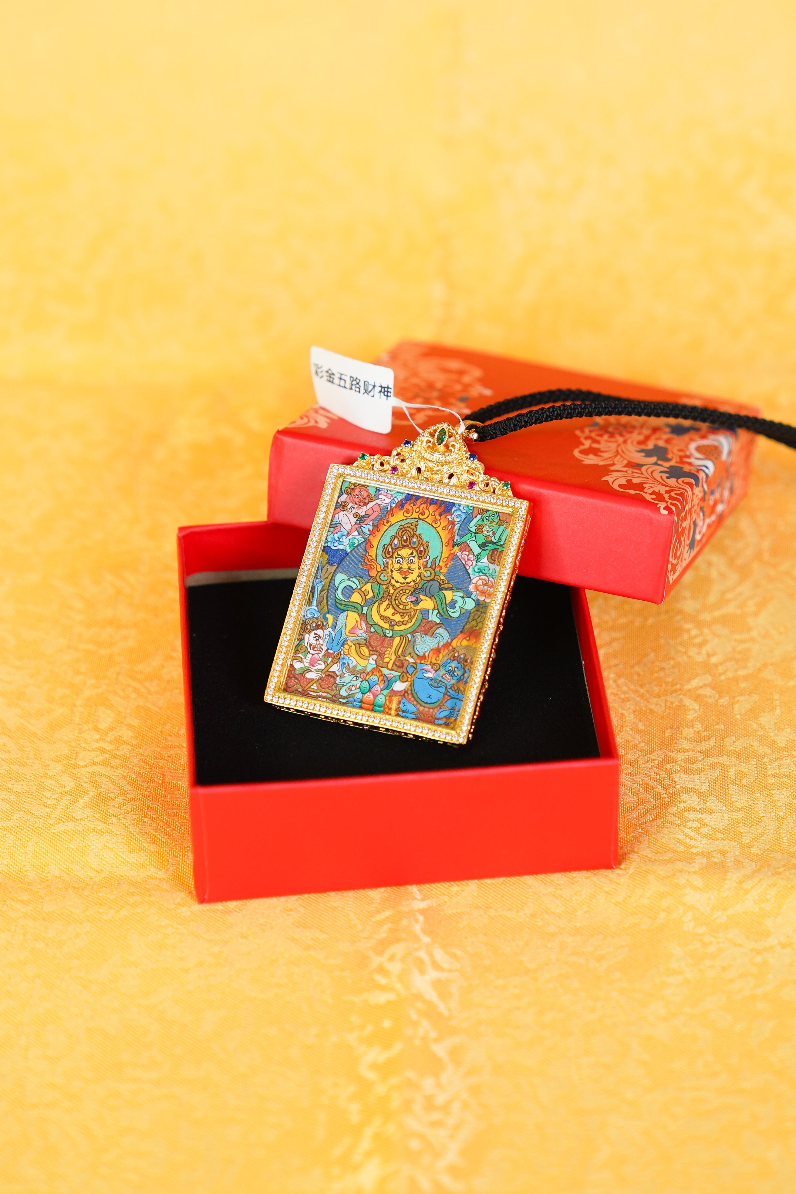 Gold Leaf Five-Arma Wealth Deities Thangka