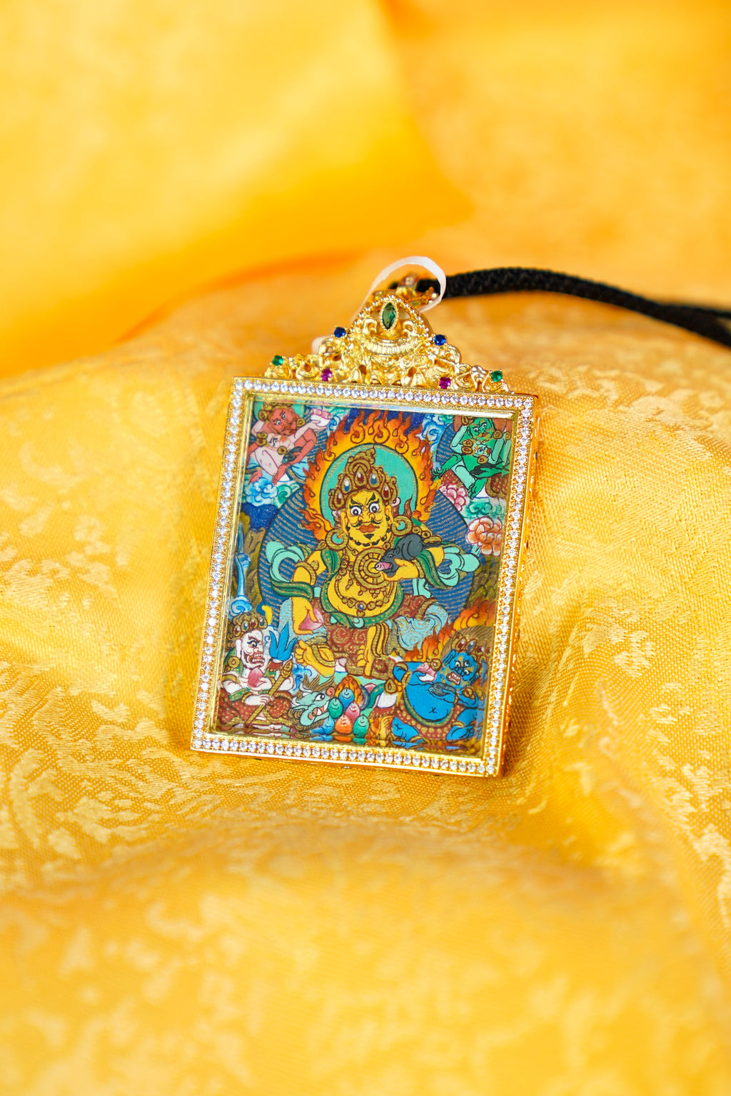 Gold Leaf Five-Arma Wealth Deities Thangka