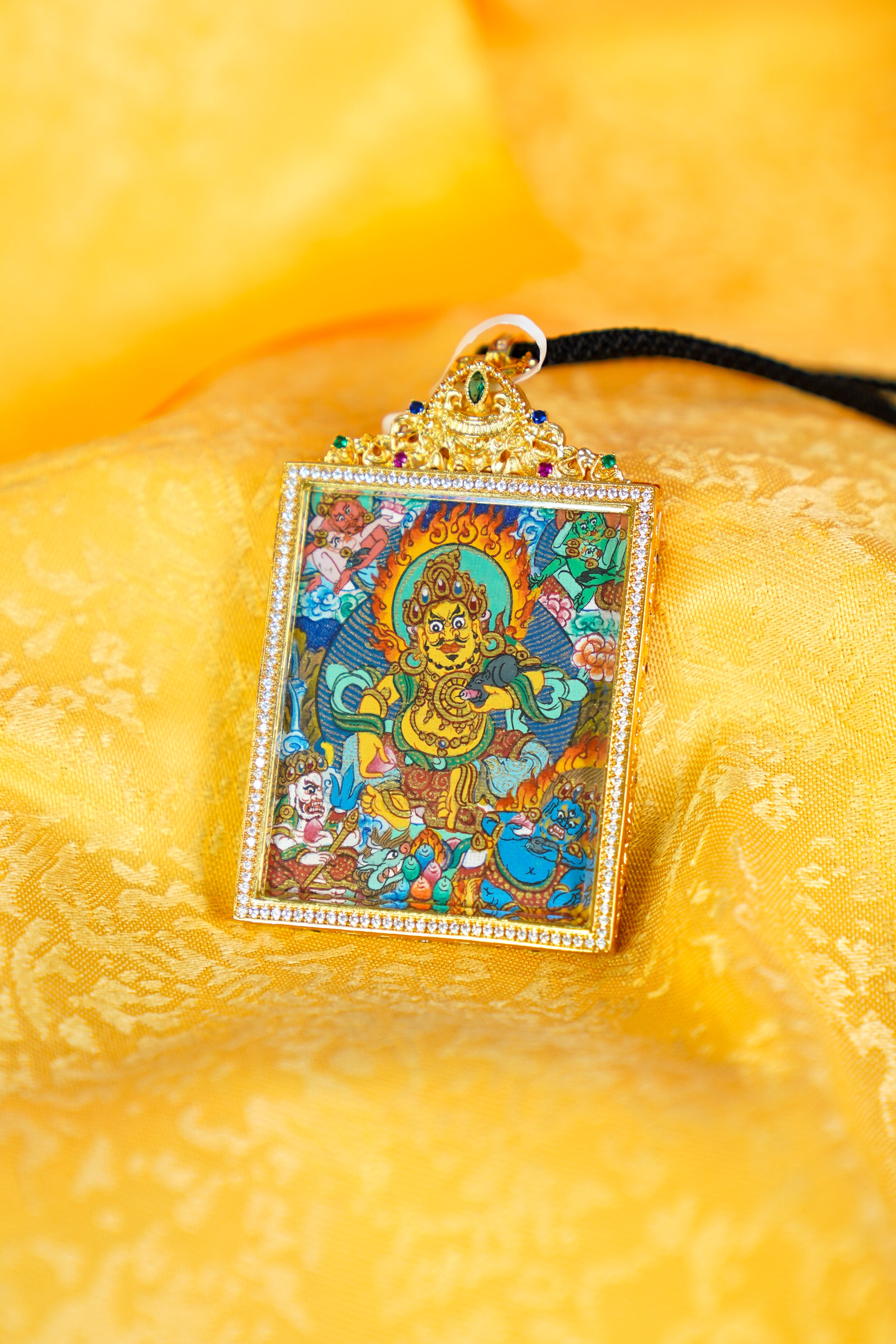 Gold Leaf Five-Arma Wealth Deities Thangka