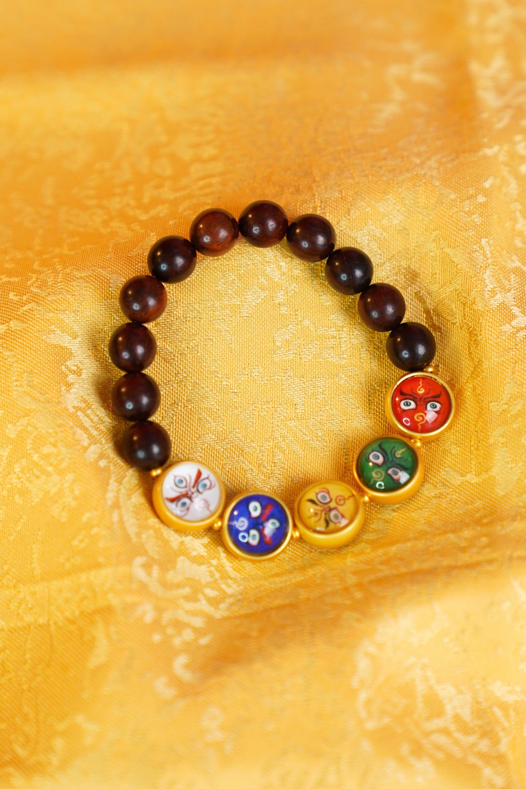 The All-Abundance Invoker Bracelet - Sacred Sandalwood with Five Wealth Gods