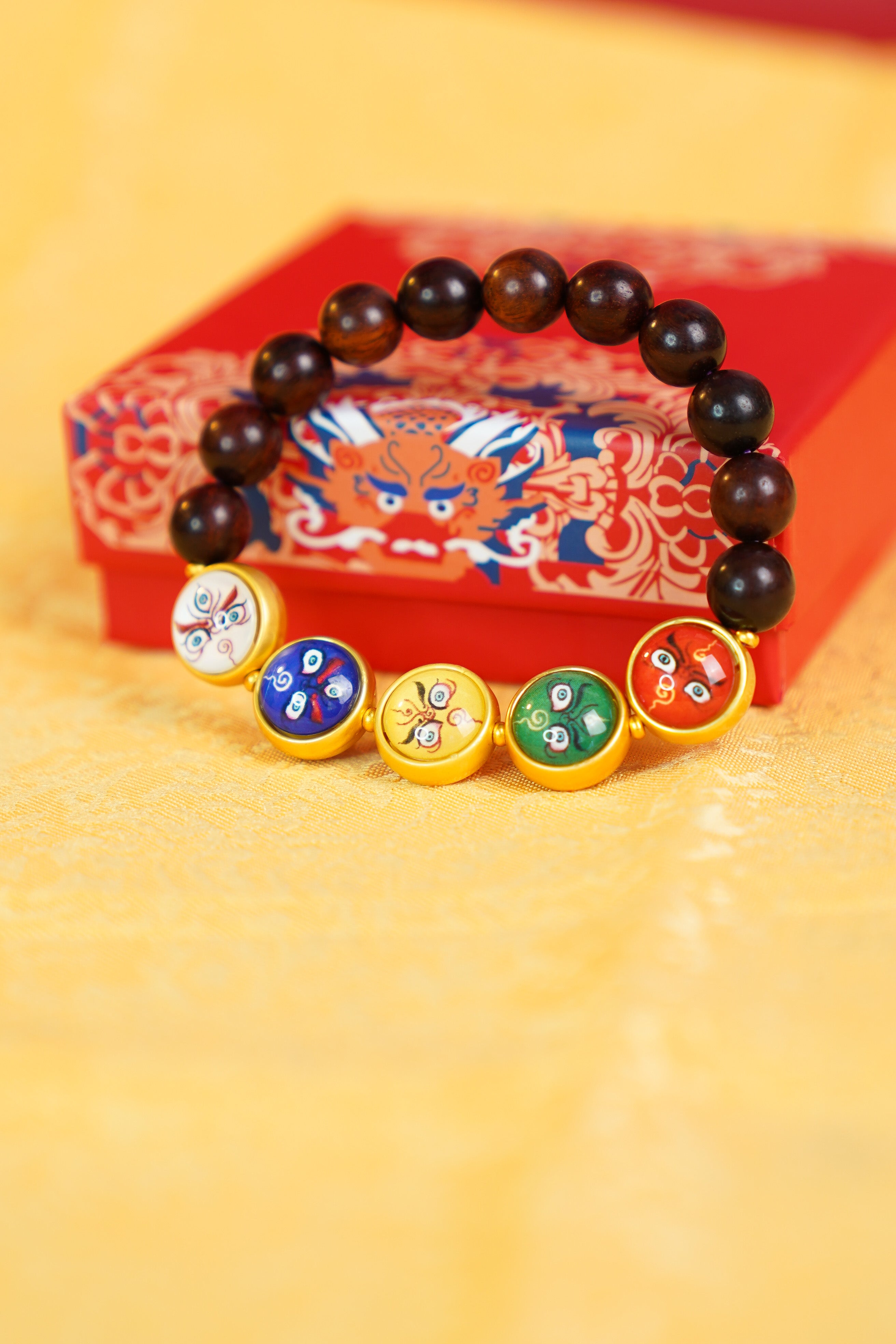 The All-Abundance Invoker Bracelet - Sacred Sandalwood with Five Wealth Gods