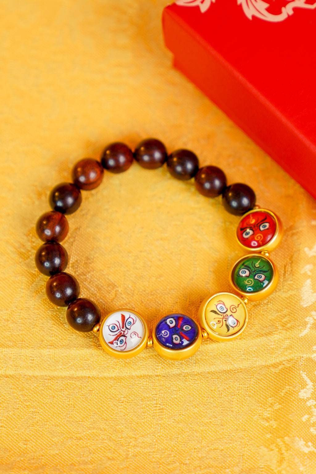 The All-Abundance Invoker Bracelet - Sacred Sandalwood with Five Wealth Gods